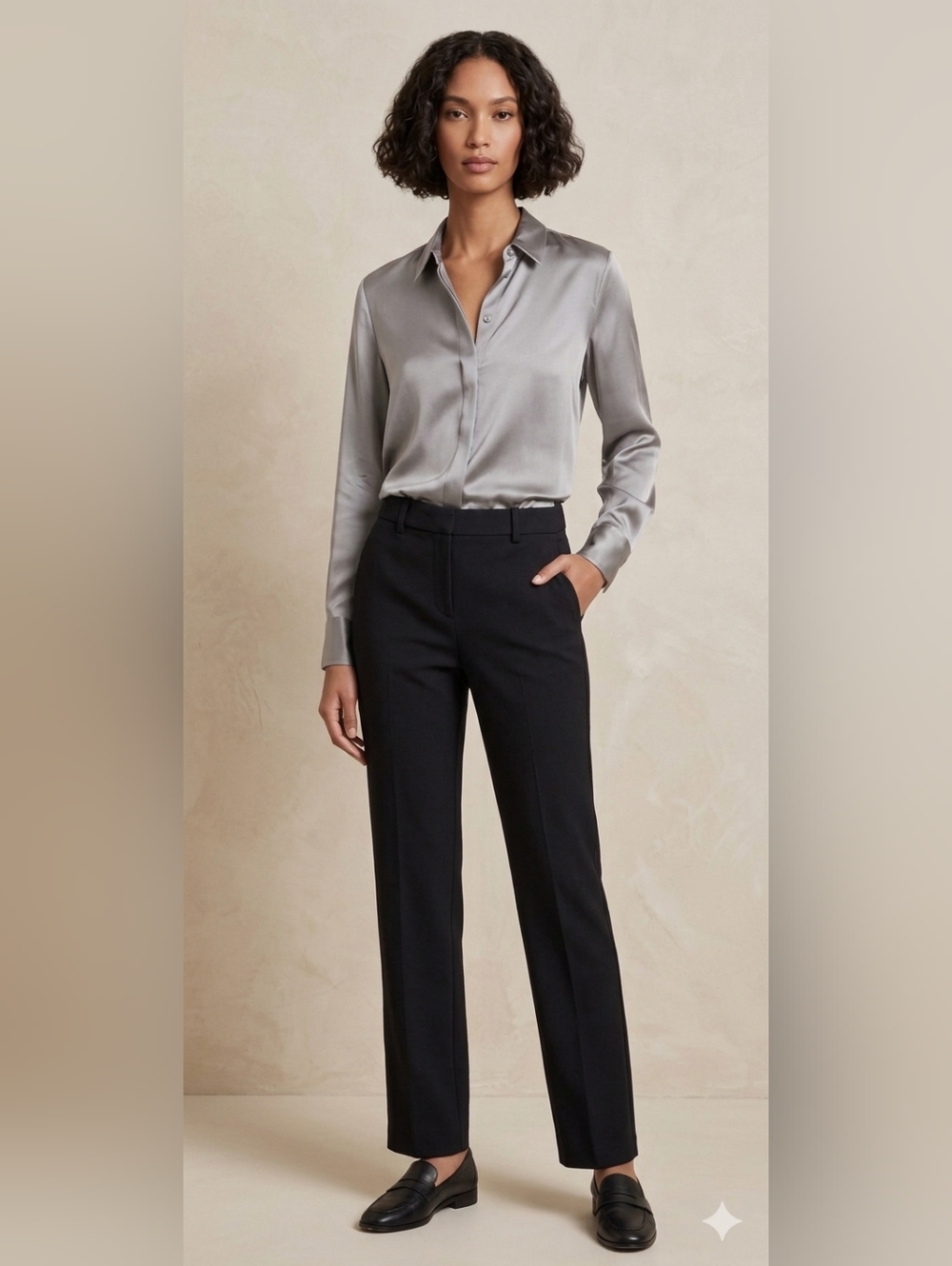 Rachel Zoe Black Straight-Leg Trousers
